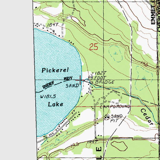 Topographic Map of Berry Creek, MI