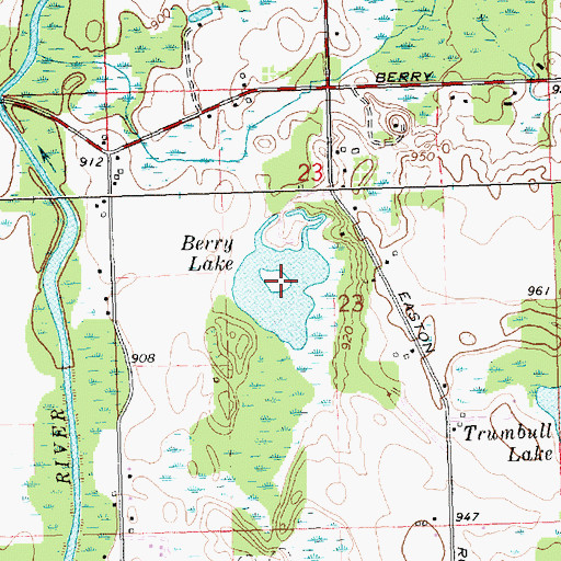 Topographic Map of Berry Lake, MI