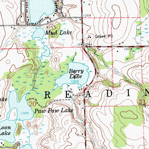 Topographic Map of Berry Lake, MI