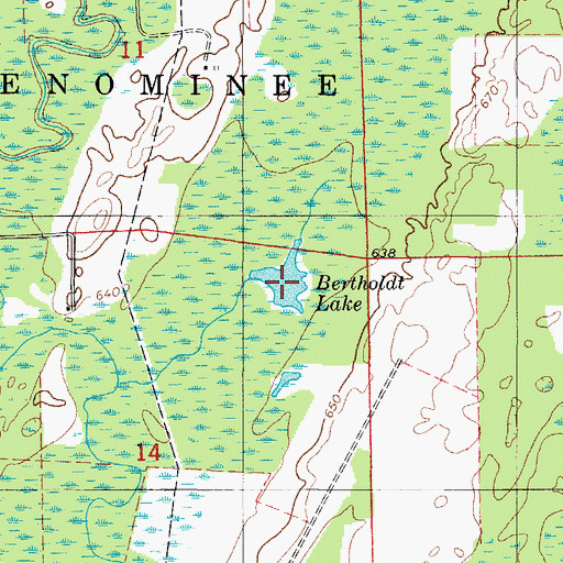 Topographic Map of Bertholdt Lake, MI