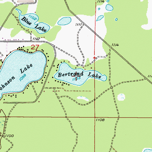 Topographic Map of Bertraud Lake, MI