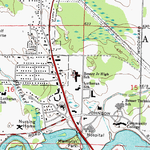 Topographic Map of Besser Junior High School, MI
