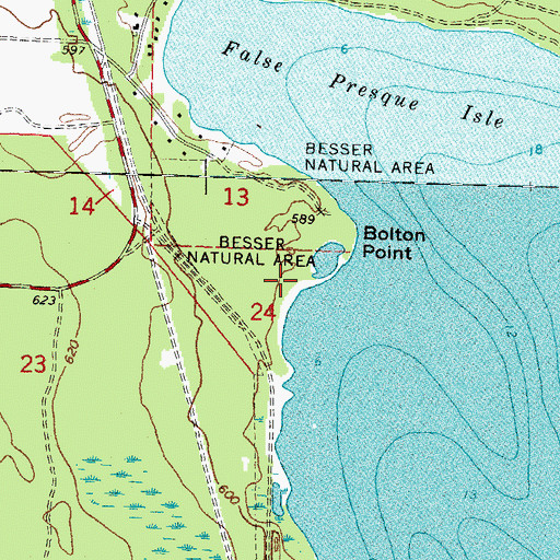 Topographic Map of Besser Natural Area, MI