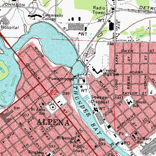 Topographic Map of Lake Besser, MI