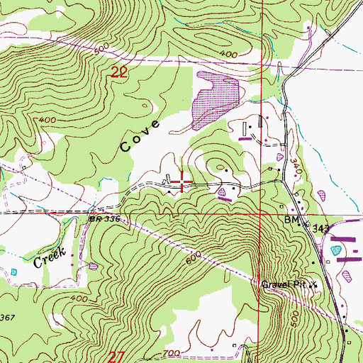 Topographic Map of Cove School (historical), AR