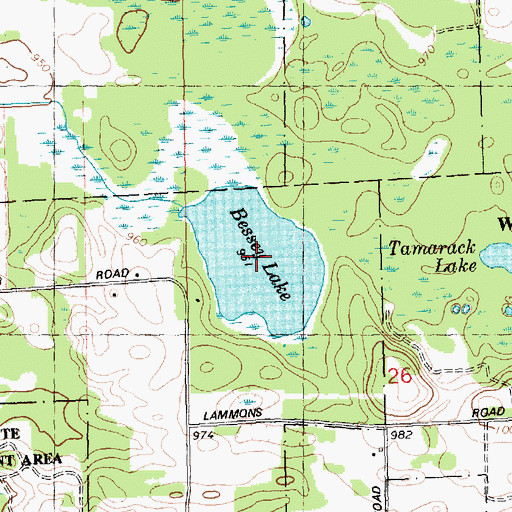 Topographic Map of Bessey Lake, MI