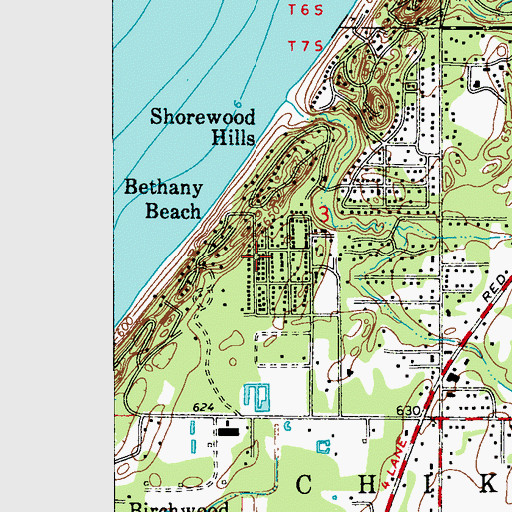 Topographic Map of Bethany Beach, MI