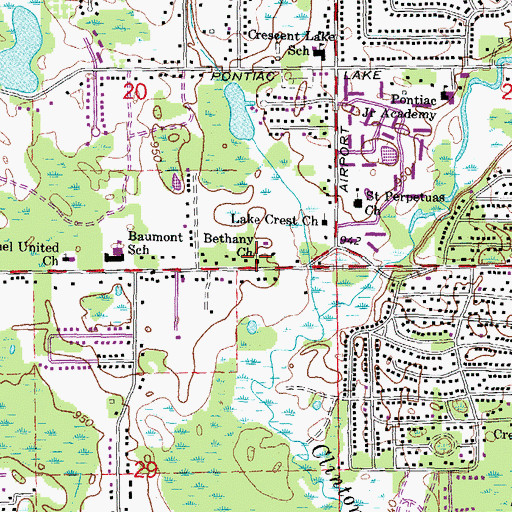 Topographic Map of Bethany Church, MI