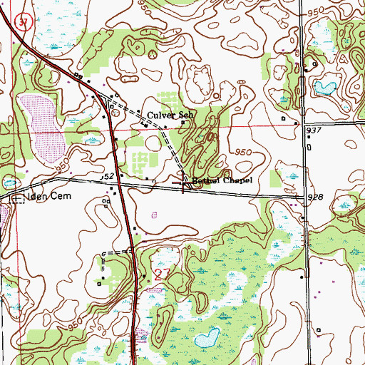 Topographic Map of Bethel Chapel, MI