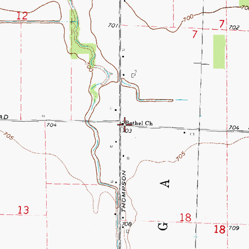Topographic Map of Blessed Savior Lutheran Church, MI