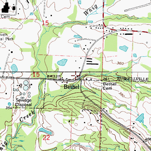 Topographic Map of Bethel Church (historical), AR