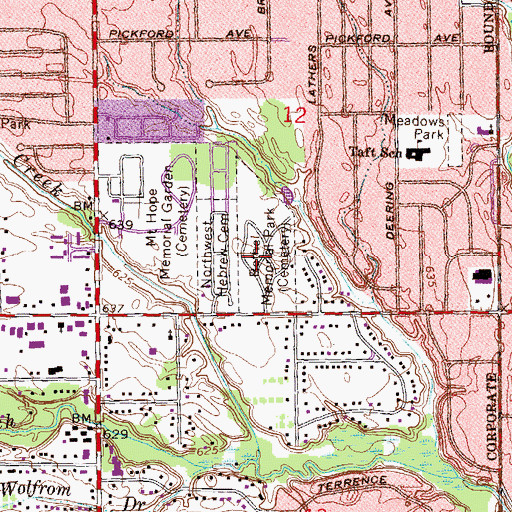 Topographic Map of Bethel Memorial Park, MI