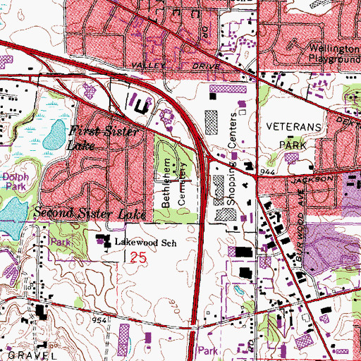 Topographic Map of Bethlehem Cemetery, MI