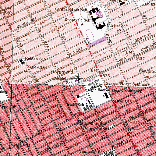 Topographic Map of Bethlehem School, MI