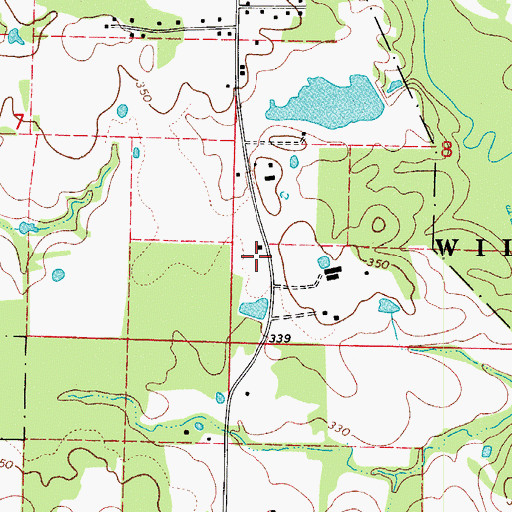Topographic Map of Pleasant Grove School (historical), AR