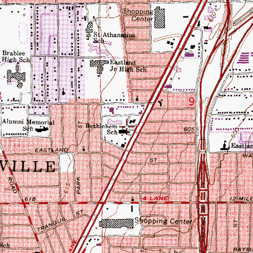 Topographic Map of Bethlehem School, MI