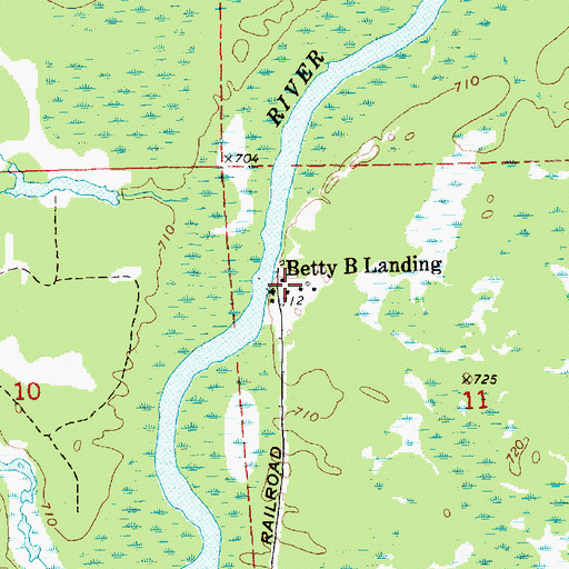 Topographic Map of Betty B Landing, MI