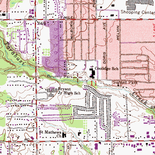 Topographic Map of Beverly Park, MI