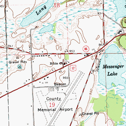Topographic Map of Bible Church, MI