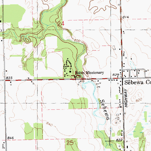 Topographic Map of Bible Missionary Church, MI