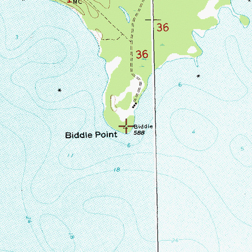 Topographic Map of Biddle Point, MI