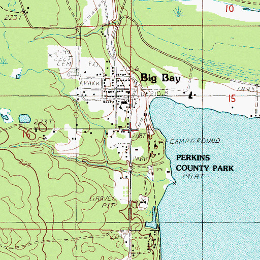 Topographic Map of Big Bay, MI