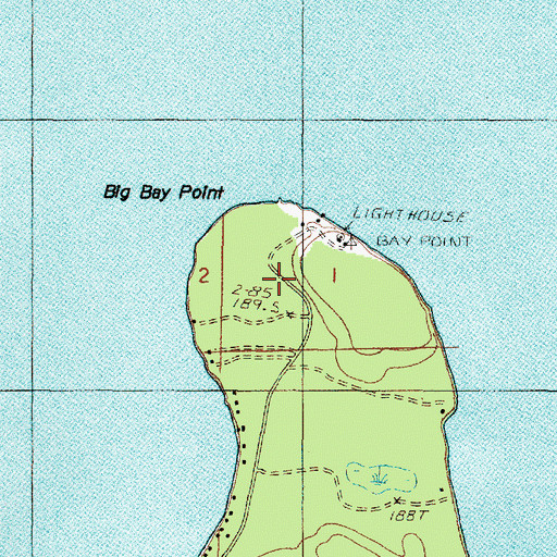 Topographic Map of Big Bay Point, MI