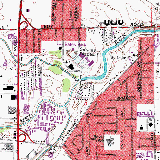 Topographic Map of Big Beaver Creek, MI