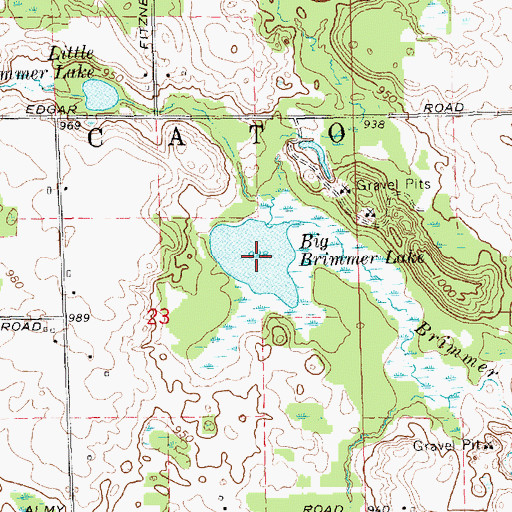Topographic Map of Big Brimmer Lake, MI