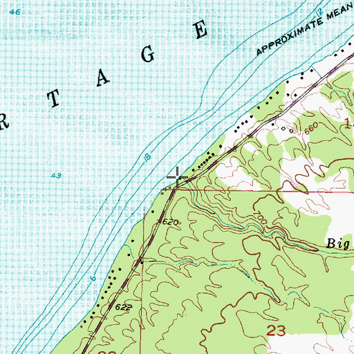 Topographic Map of Big Creek, MI