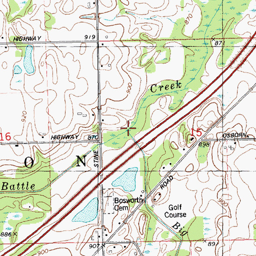 Topographic Map of Big Creek, MI