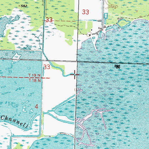 Topographic Map of Big Creek, MI