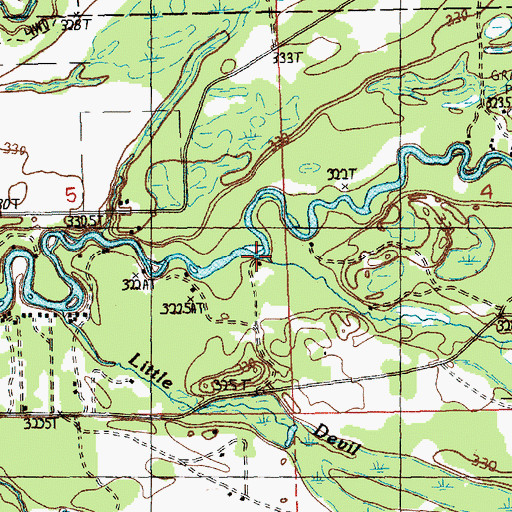 Topographic Map of Big Devil Creek, MI
