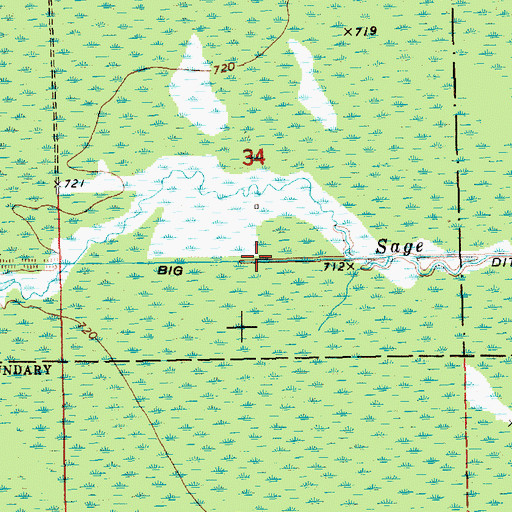 Topographic Map of Big Ditch, MI