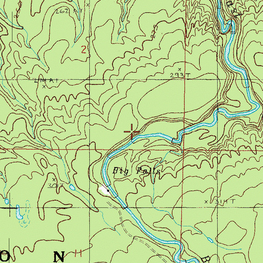Topographic Map of Big Falls, MI