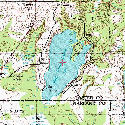 Topographic Map of Big Fish Lake, MI