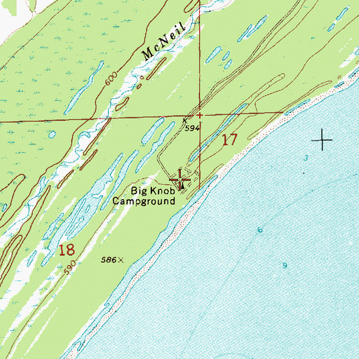 Topographic Map of Big Knob Campground, MI