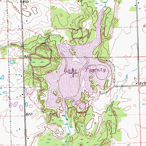 Topographic Map of Big Lake Twenty, MI
