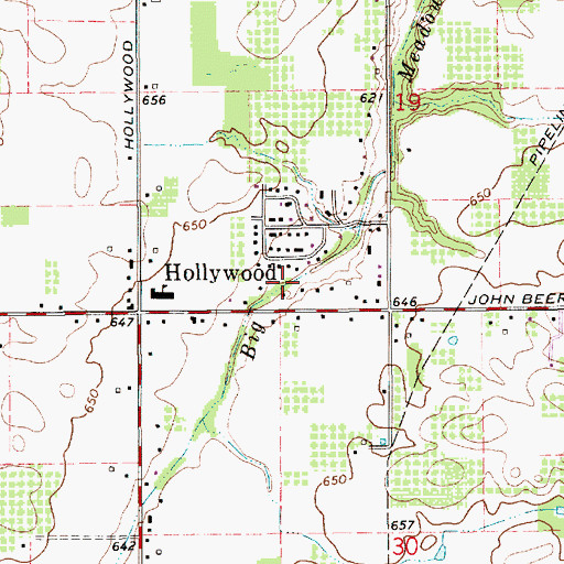 Topographic Map of Big Meadow Drain, MI