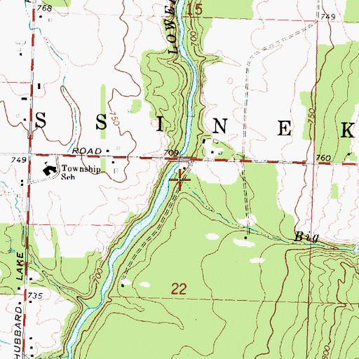 Topographic Map of Big Ravine Creek, MI