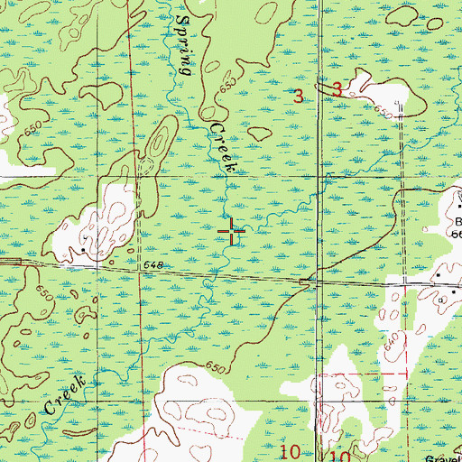 Topographic Map of Big Spring Creek, MI