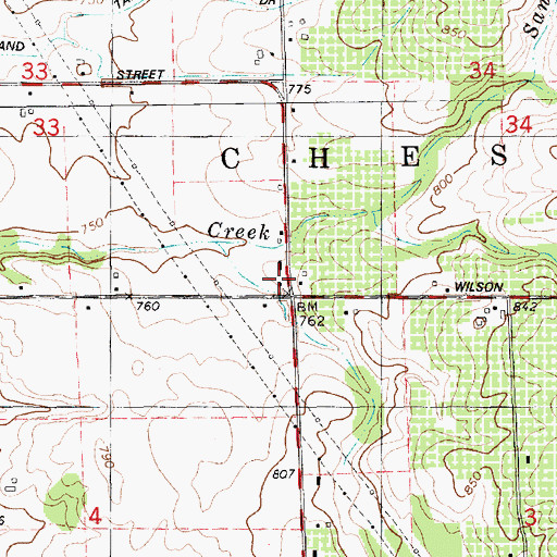 Topographic Map of Big Springs School, MI