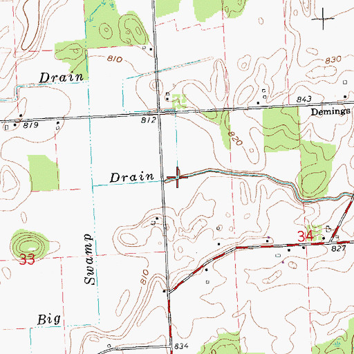 Topographic Map of Big Swamp Drain, MI