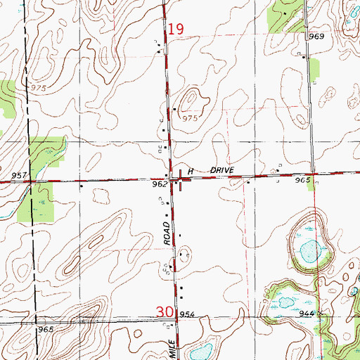 Topographic Map of Bigelow School, MI