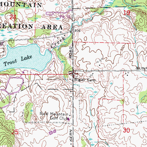 Topographic Map of Bigler Cemetery, MI