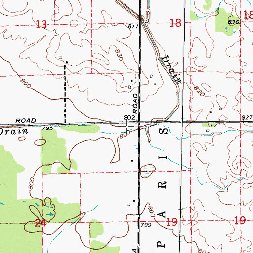 Topographic Map of Bingham Drain, MI