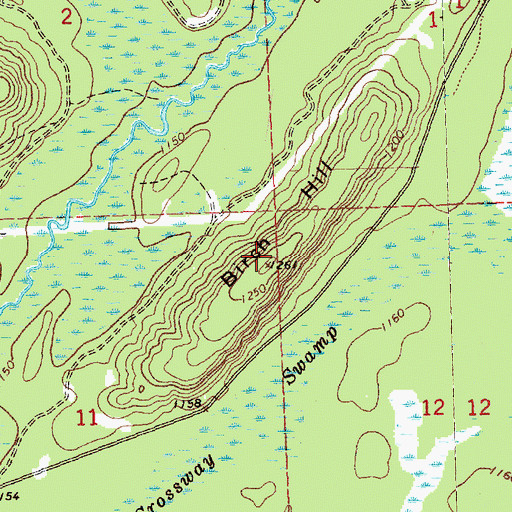 Topographic Map of Birch Hill, MI