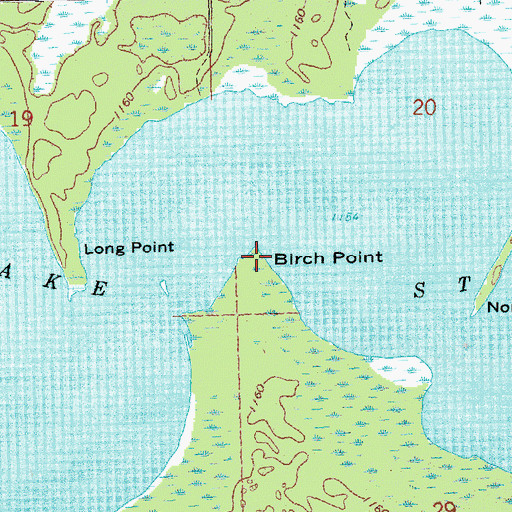 Topographic Map of Birch Point, MI
