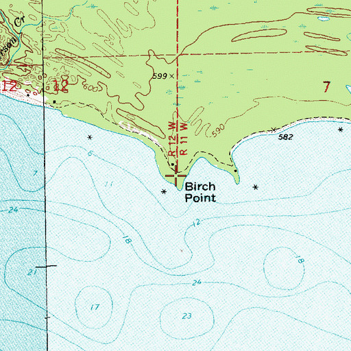 Topographic Map of Birch Point, MI