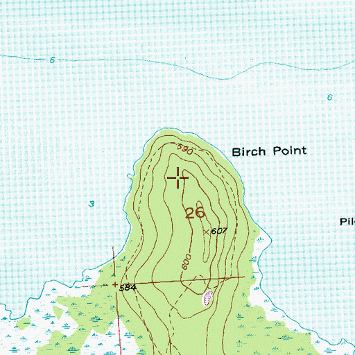 Topographic Map of Birch Point, MI